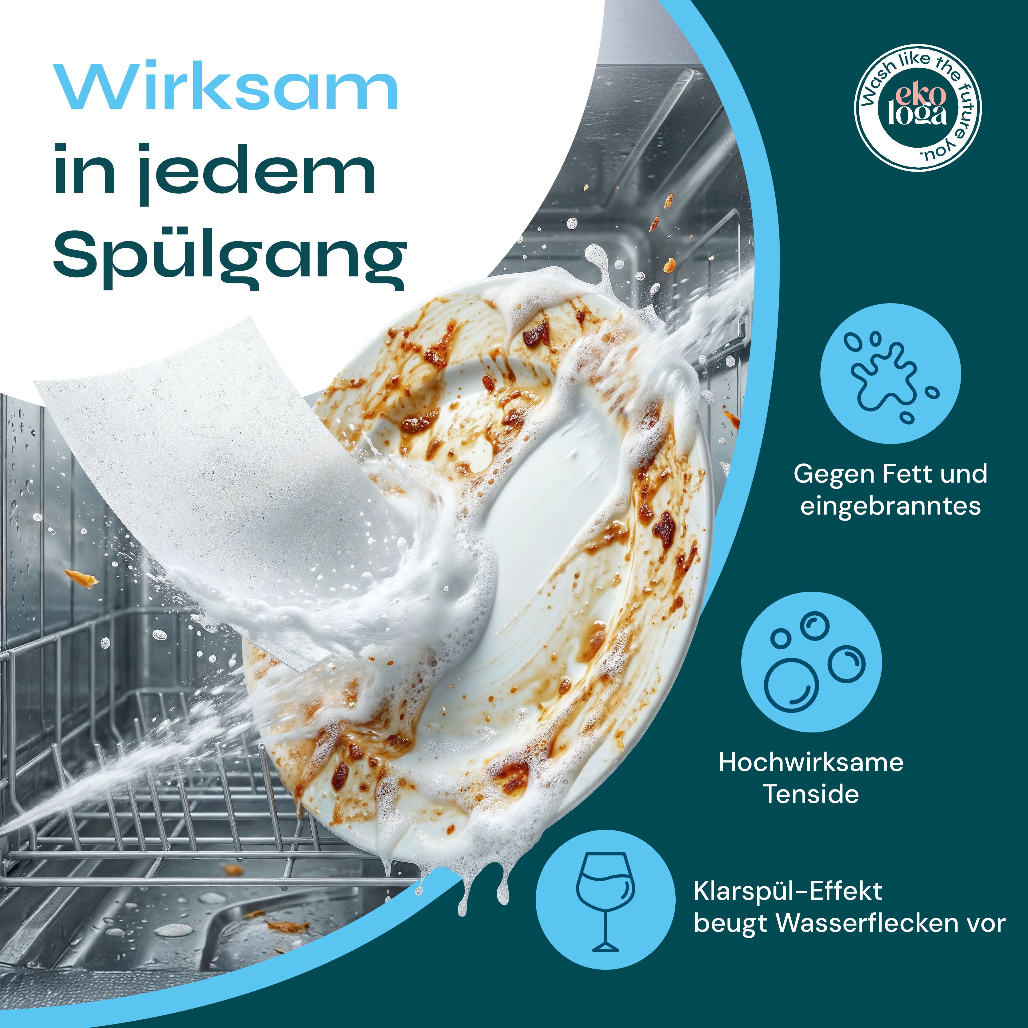 Nachhaltige Spülmittelblätter (72 Spülgänge)