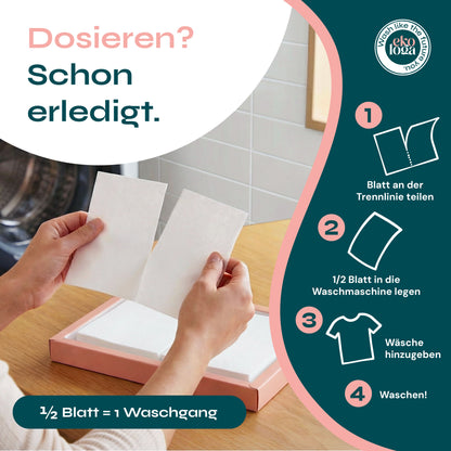Umweltfreundliche Waschmittelblätter (64 Waschgänge)