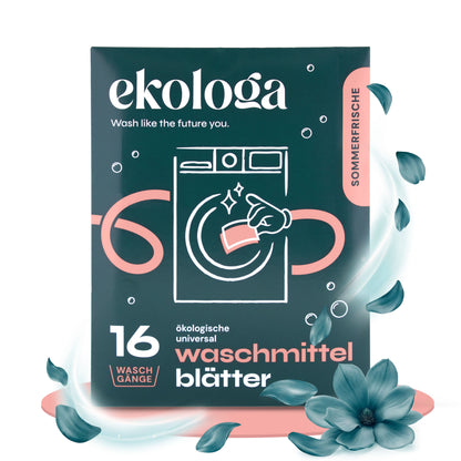 Umweltfreundliche Waschmittelblätter Probepack (16 Waschgänge)