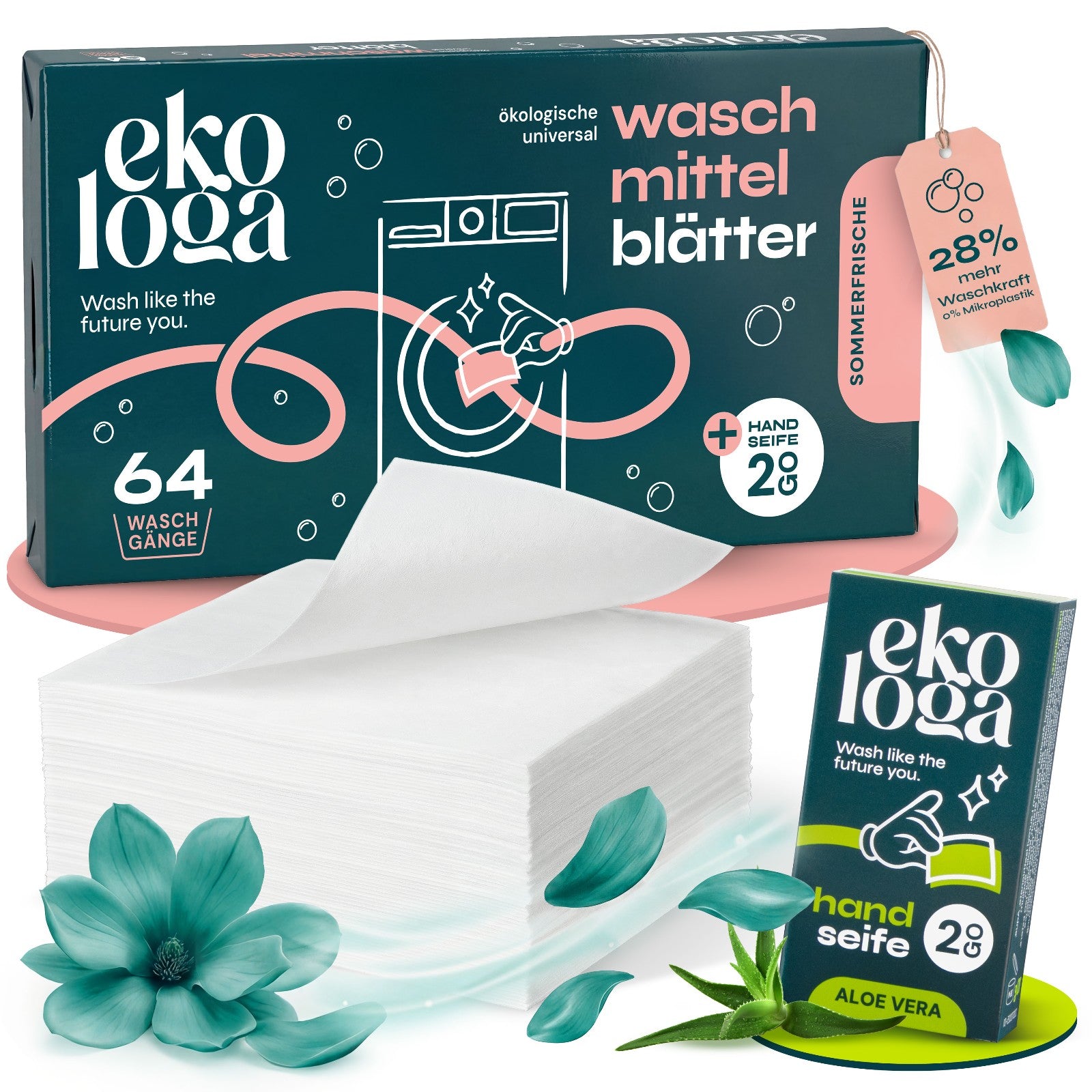 Ekologa Wasch-Set mit Handseife 2 Go — Produktfoto